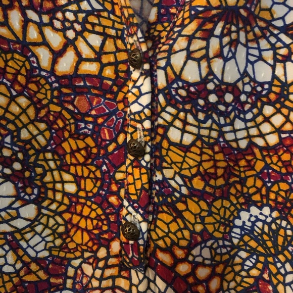 ANTHROPOLOGIE MAEVE Colette Peasant Blouse in Stained Glass Print Size M - Picture 4 of 8